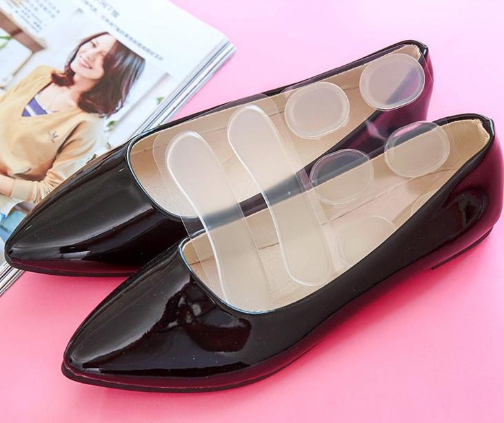 Bộ 10 miếng lót giày trong suốt silicon êm ái cho mọi loại giày