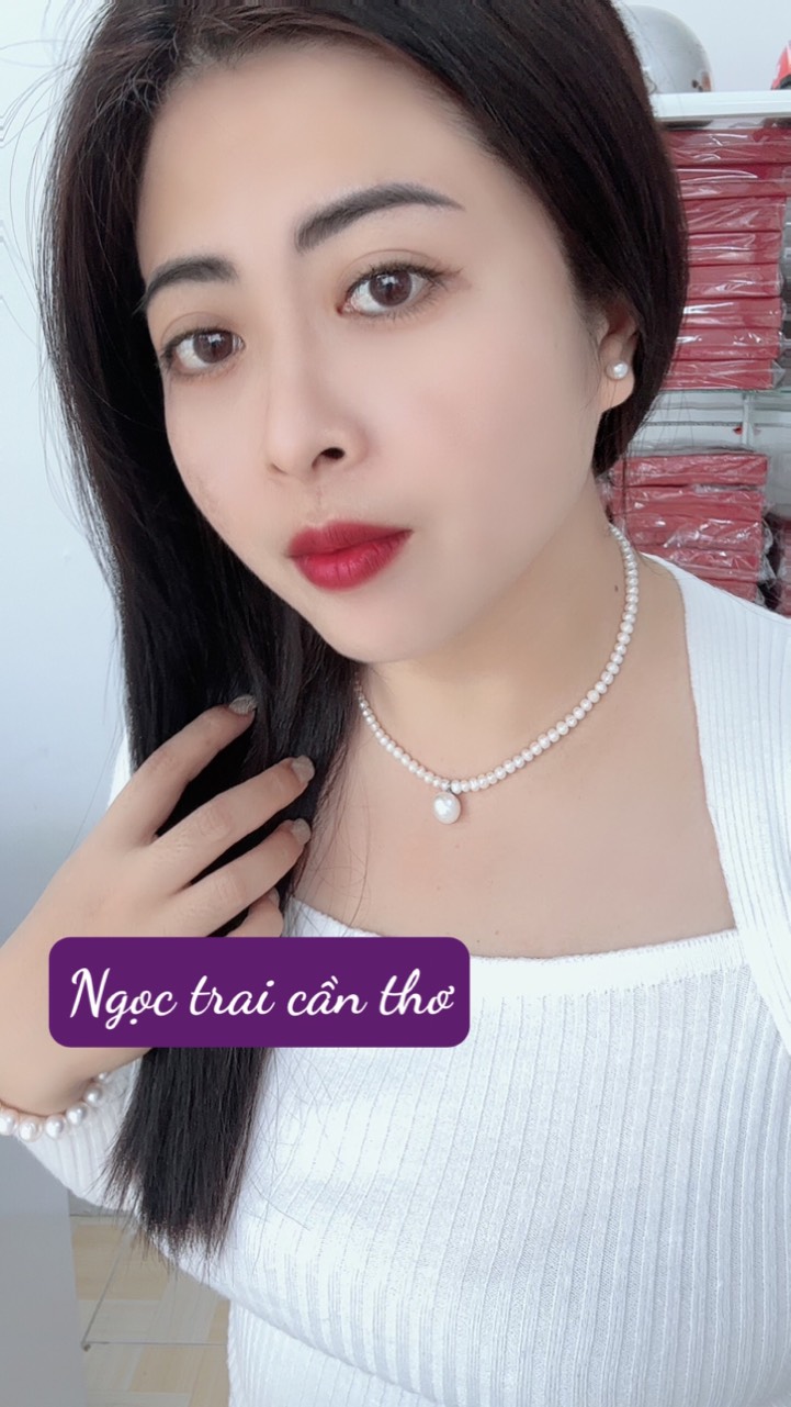 vòng cổ chocker chuỗi ngọc trai thật cao cấp