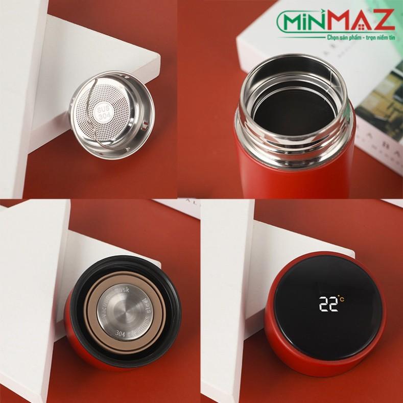 Bình Giữ Nhiệt Hiển Thị Nhiệt Độ Cảm Ứng, Bình Giữ Nhiệt Kèm Nhiệt Kế Đo Nhiệt Độ Thông Minh Inox 500ml
