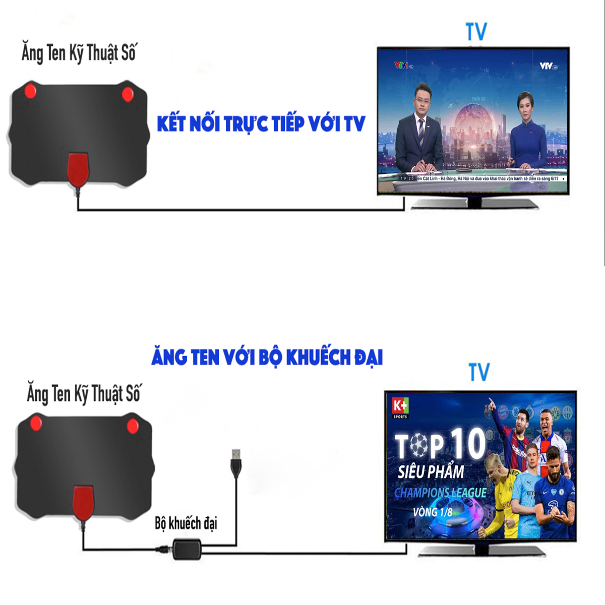 Ăng Ten Tivi Kỹ Thuật Số Mặt Đất, Anten Thu Sóng Tín Hiệu Kỹ Thuật Số, Ăng Ten Tv Khuếch Đại Tín Hiệu Kỹ Thuật Số Trong Nhà, Ang Ten Bắt Tín Hiệu Kỹ Thuật Số Tại Nhà, Anten DVB-T2 4k 1080P Dễ Sử Dụng