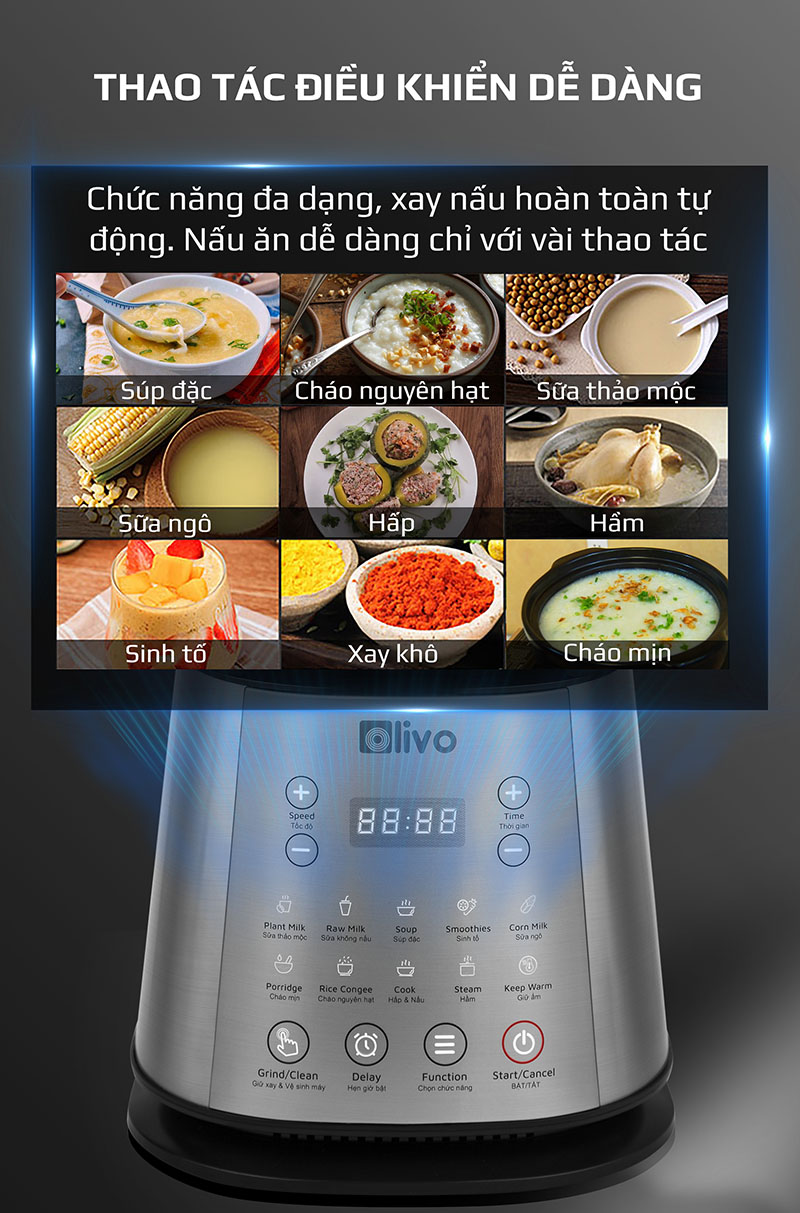 [Chính Hãng] Máy làm sữa hạt OLIVO X20 - Máy xay nấu đa năng - Thương hiệu Mỹ