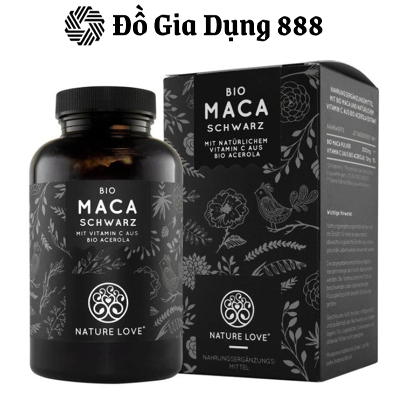 Viên Uống Nature Love Bio Maca Tăng Cường Sinh Lý Nam, Thực Phẩm Chức Năng Black Maca, Nhập Đức, 180 Viên