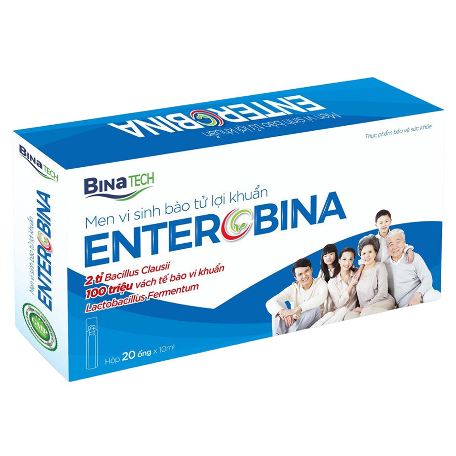 Thực phẩm bảo vệ sức khỏe Men Vi Sinh bào tử lợi khuẩn Enterobina Hộp 20 ống x 10ml