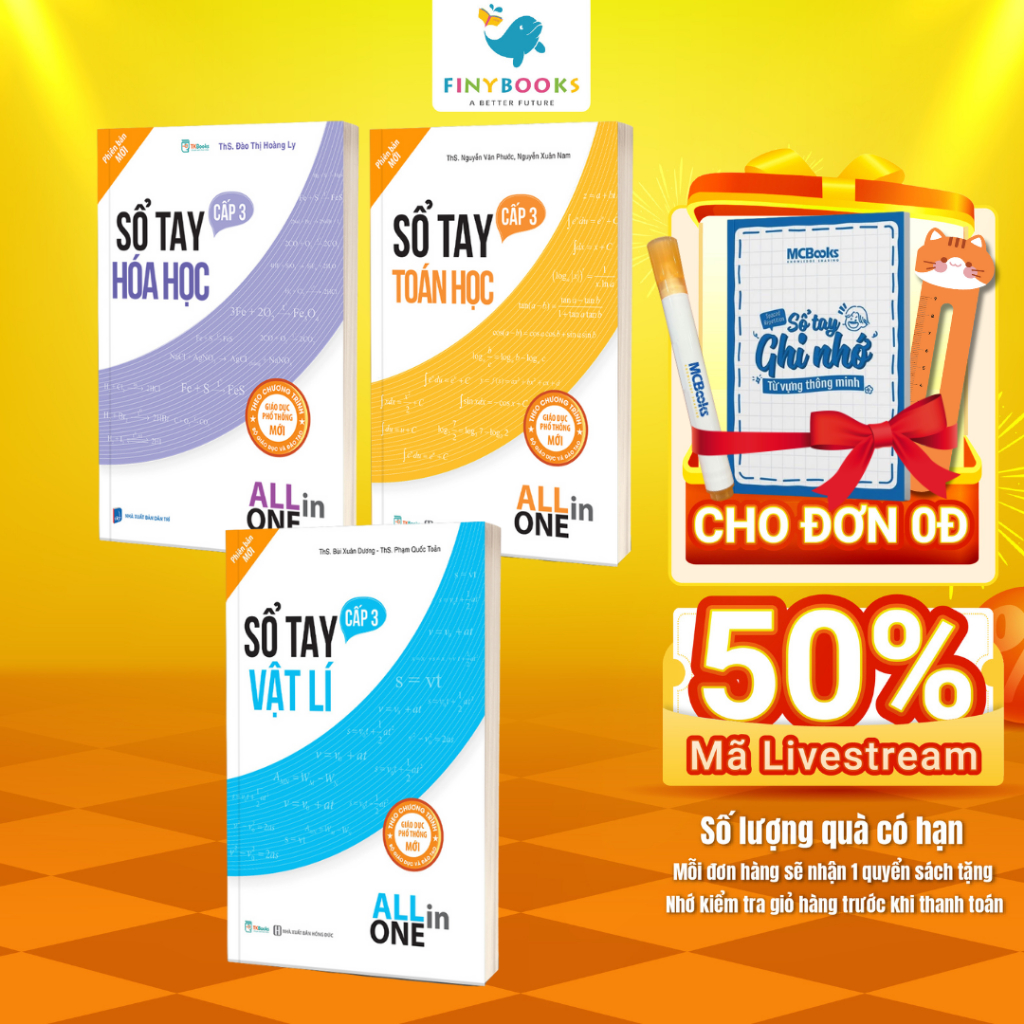 Sách - Combo Sổ tay kiến thức môn Toán Lý Hóa cấp 3 (cập nhật chương trình SGK mới)
