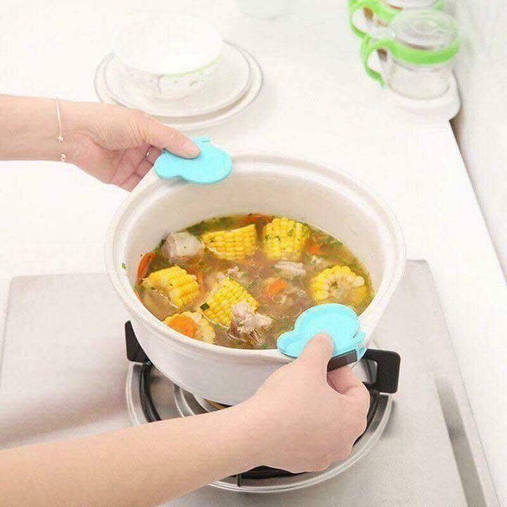 Sét 2 kẹp bắt nồi silicon hình bướm