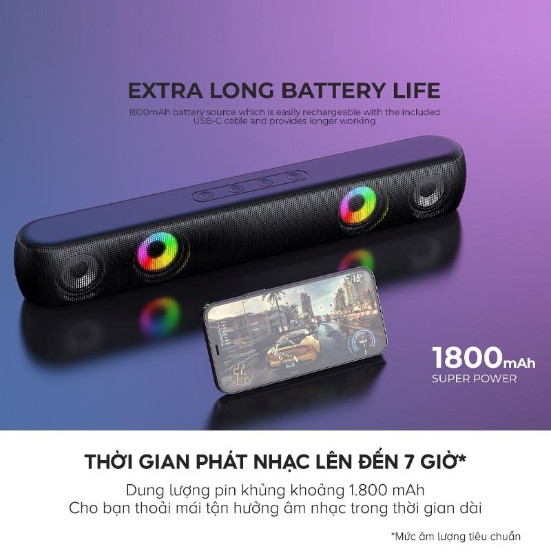 Loa Bluetooth HAVIT SK854BT, Công Suất 2*5W Mạnh Mẽ, Hiệu Ứng Đèn RGB, Thời Gian Nghe 7H - Hàng Chính Hãng