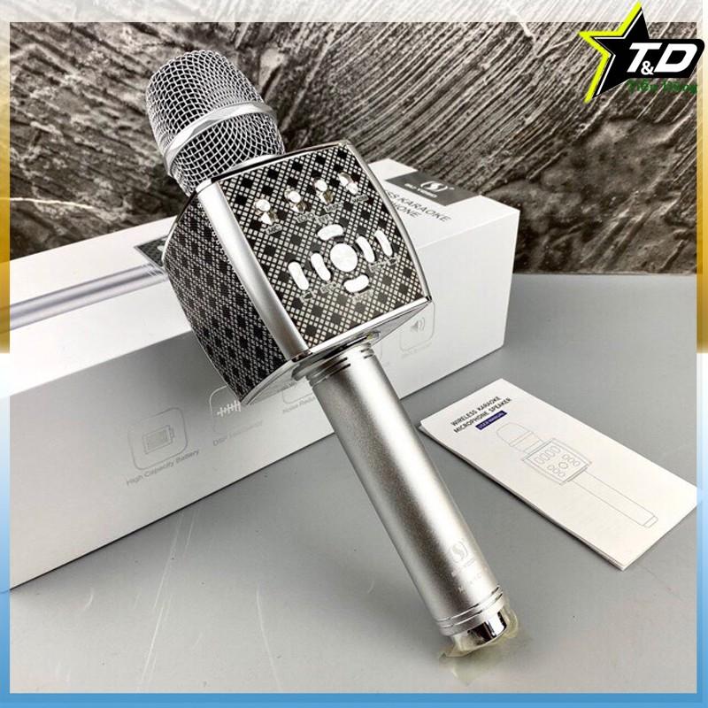 Mic karaoke YS95 cao cấp - Micro Bluetooth YS-95 tích hợp loa bass không dây