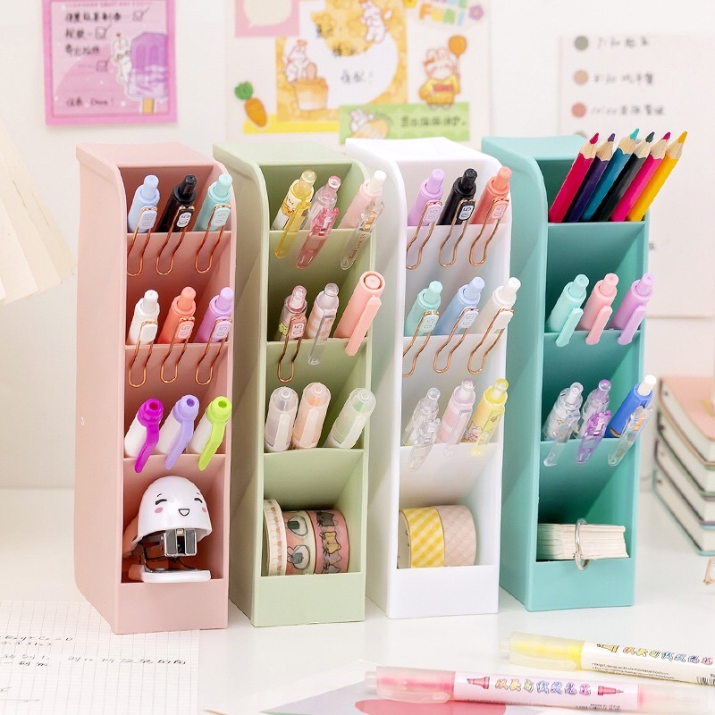 Kệ Đựng Bút 4 Tầng Để Bàn Nhiều Ngăn Đựng Mỹ Phẩm Cọ Trang Điểm Cute Cho Học Sinh Sinh Viên Decor Bàn Học Làm Việc Giao Màu Ngẫu Nhiên