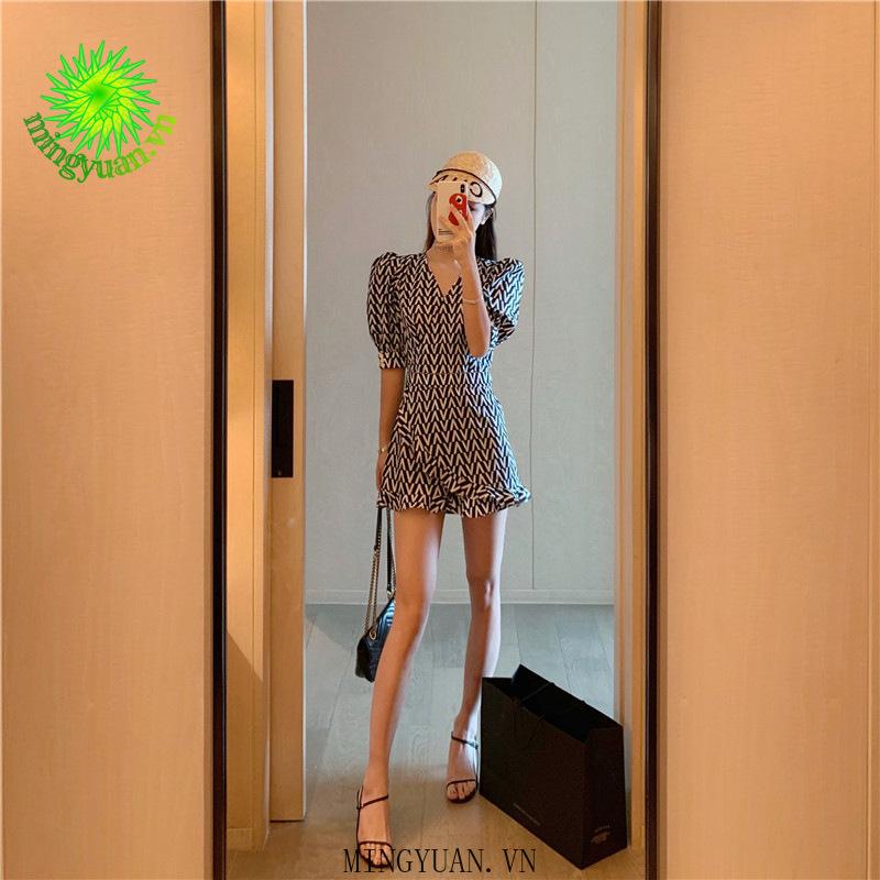 Áo liền quần Ngắn Hai Dây Cổ Chữ V Gợi Cảm Cho Nữ