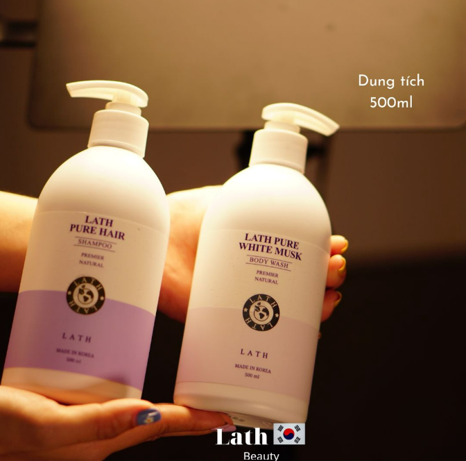 Dầu gội dưỡng tóc bóng mượt LATH PURE HAIR hương mùi phấn hoa 500ml