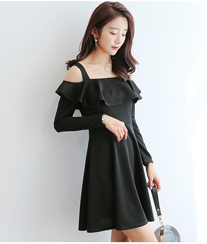 Hình ảnh Đầm nữ dáng xòe Kiểu dáng Hàn Quốc thiết kế 2 dây bèo ngực vải mịn co giãn nhiều  AH87