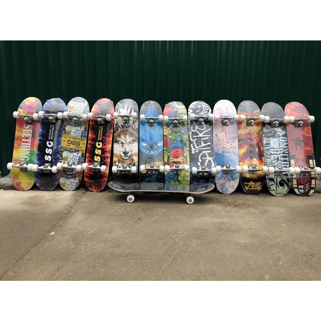 Ván Trượt Skateboard Gỗ Phong 7 Lớp , Mặt Nhám Cao Cấp, Ván Trượt Thể Thao Chuyên Nghiệp( Nhiều màu lạ mắt)