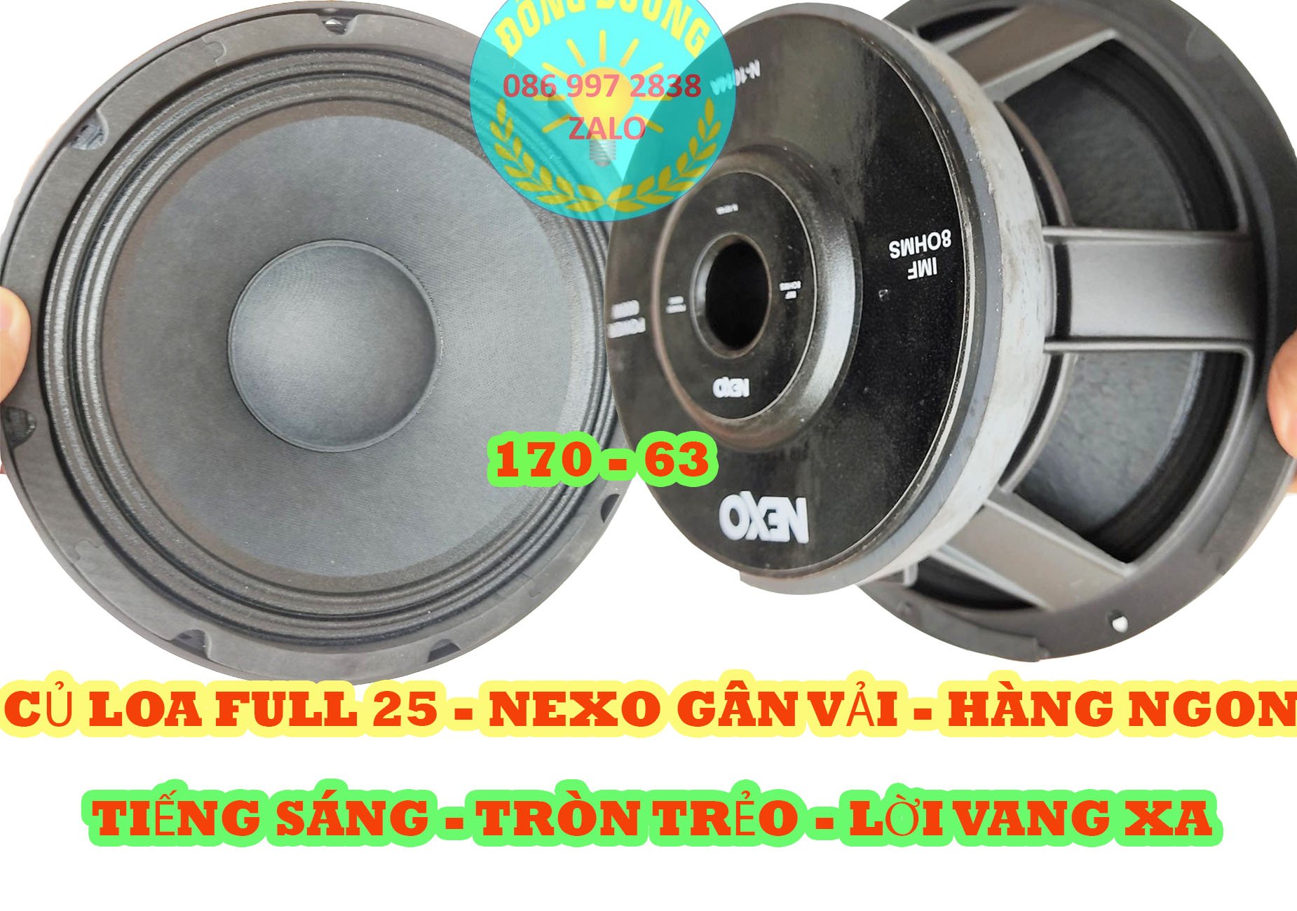 CỦ LOA FULL NEXO 25 - TỪ 170 CÔN 63 - GIÁ 1 CHIẾC - LOA BASS 25 - CỦ LOA RỜI