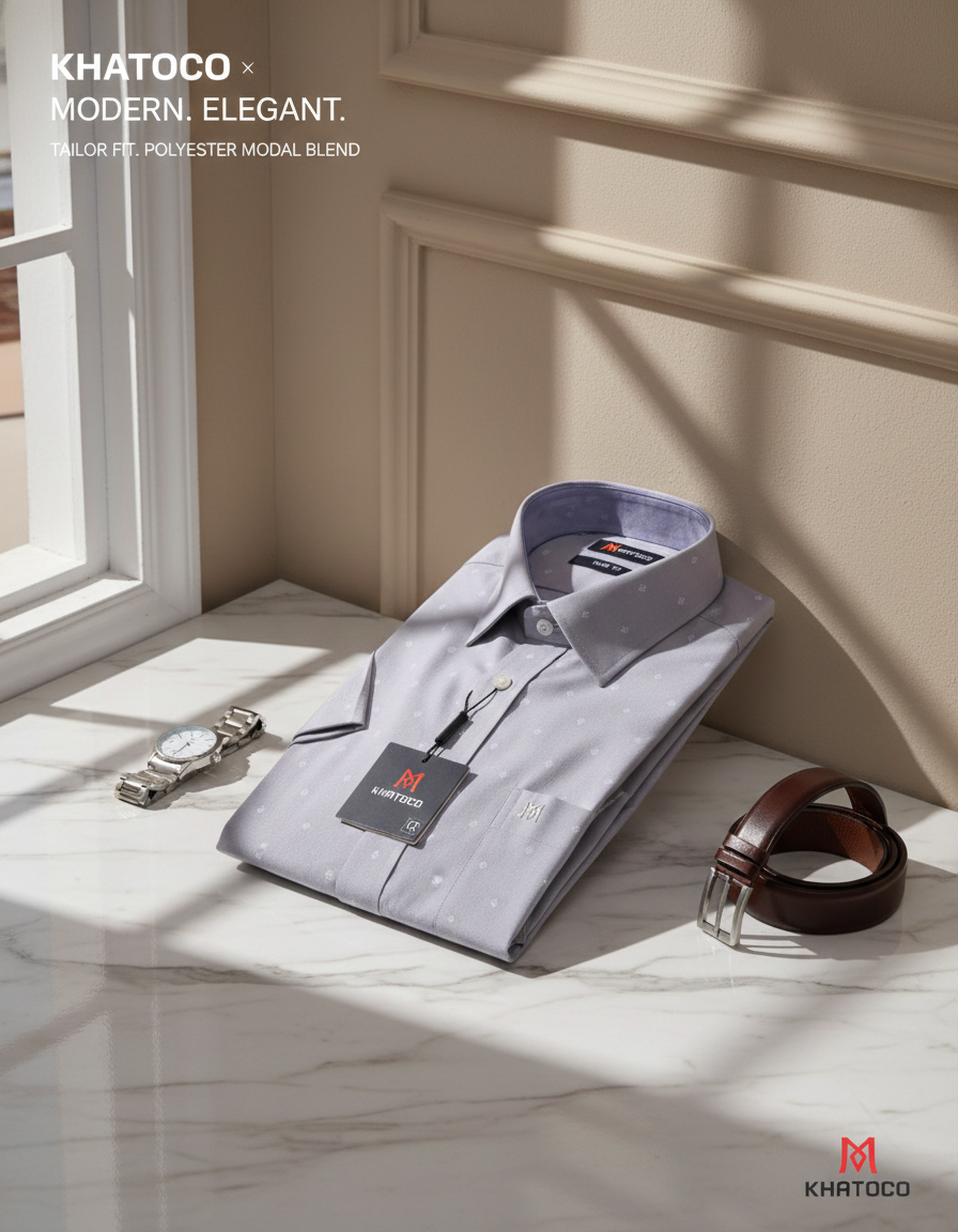 Áo sơ mi tay ngắn Khatoco (M-3XL)