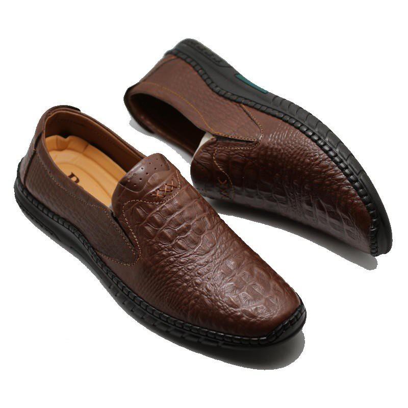 Giày Lười Nam Da Bò #FreeShip# Đế Cao Su size từ 38 đến 42