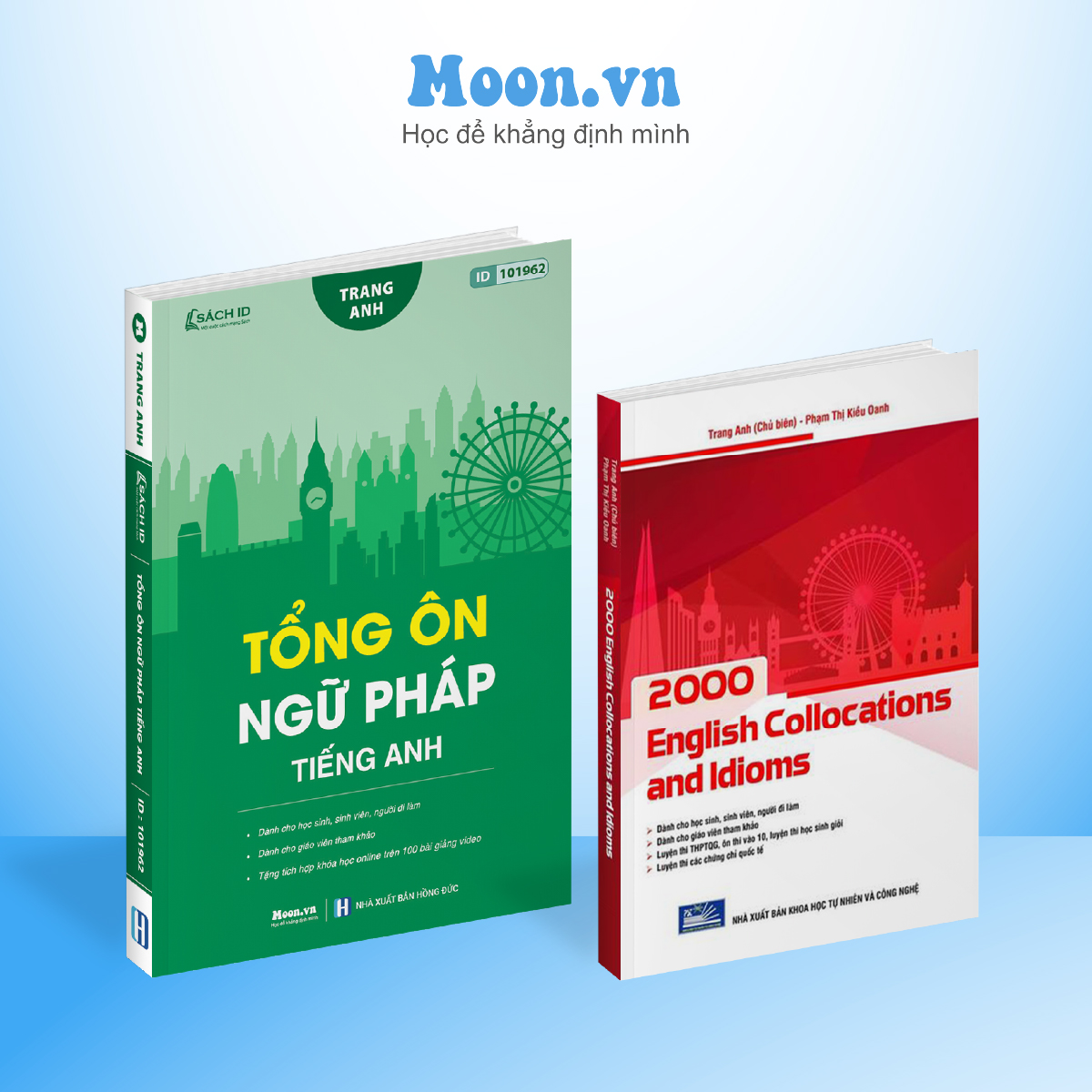 Combo 02 Sách cô Trang Anh : Tổng ôn ngữ pháp tiếng anh và 2000 English collocation and idioms