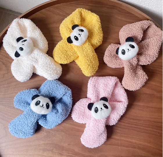 Mũ Len Gấu 3D Lông Cừu Cho Bé Kèm Khăn Quàng Cổ 1-4 tuổi