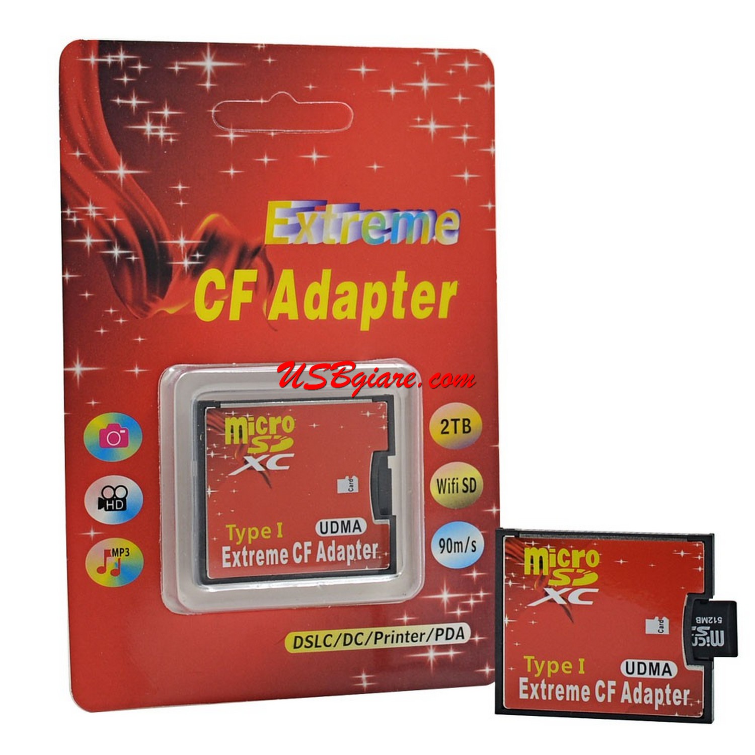 Adapter áo thẻ nhớ SD / Micro SD sang CF - Type I thin card CF to SD adapter, micro SD to CF adapter