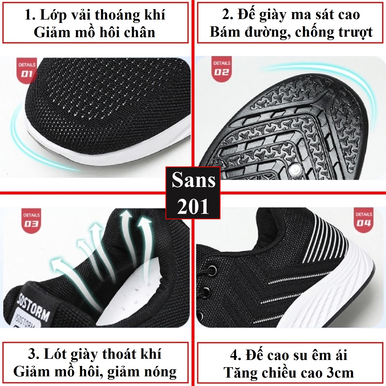 Giày sneaker nam fullbox Sans201 chất vải thoáng khí êm chân cho chạy bộ sport thể thao giá rẻ trẻ trung thời trang