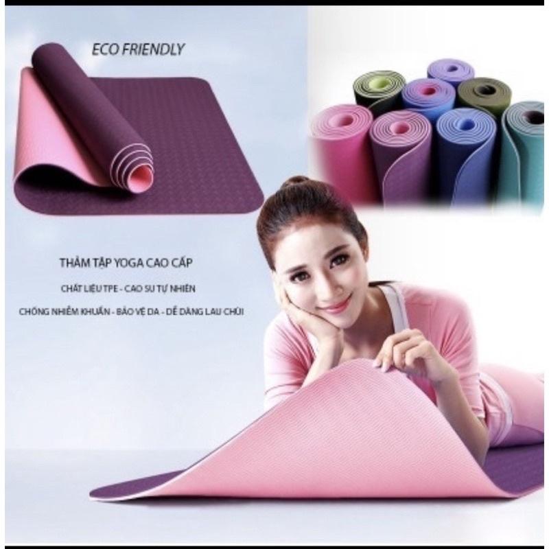 Thảm Tập Yoga TPE 2 Lớp 6mm định tuyến Cao Cấp Chống Trượt - Hàng Loại 1 Chất Lượng Tuyệt Vời