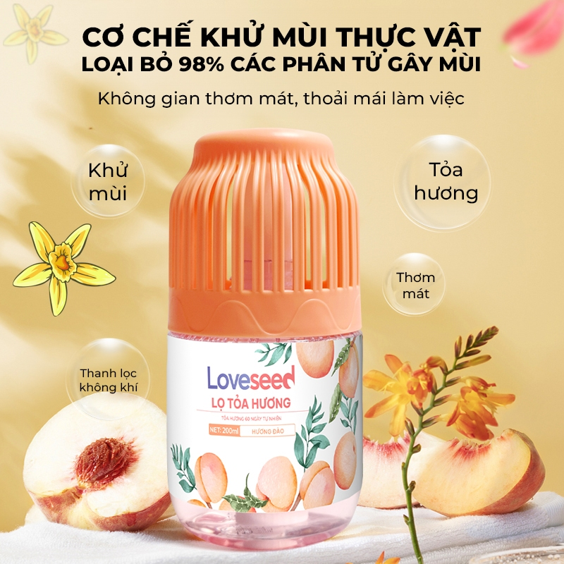 Lọ tỏa hương Loveseed hương thơm tự nhiên dễ chịu khử mùi sáp thơm phòng thế hệ mới 60 ngày - Dung tích 200ml