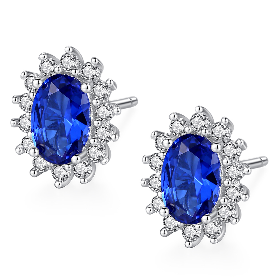 Bộ Trang Sức Bạc Nữ Đính Đá 3 Món Màu Xanh Lam - BDM2319 - Bảo Ngọc Jewelry