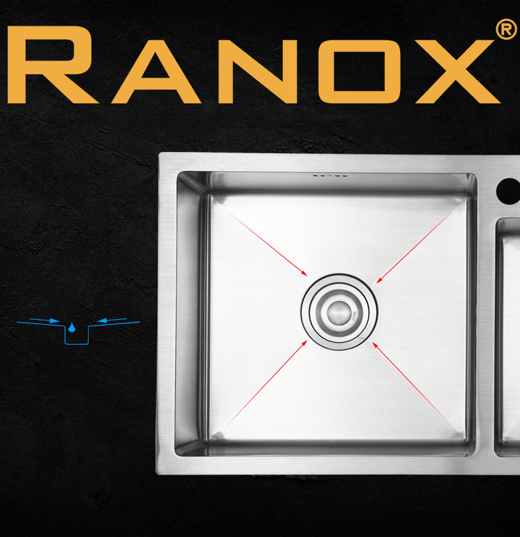 Bộ chậu rửa 2 hố lệch RANOX cao cấp RN4670