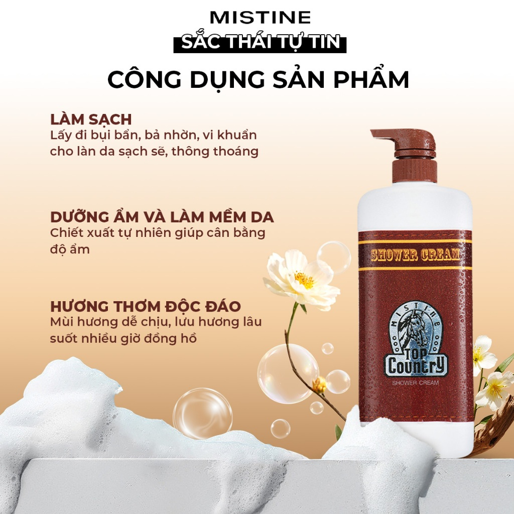 [Tặng lăn khử mùi] Sữa tắm Mistine Top Country Shower Cream 500ml