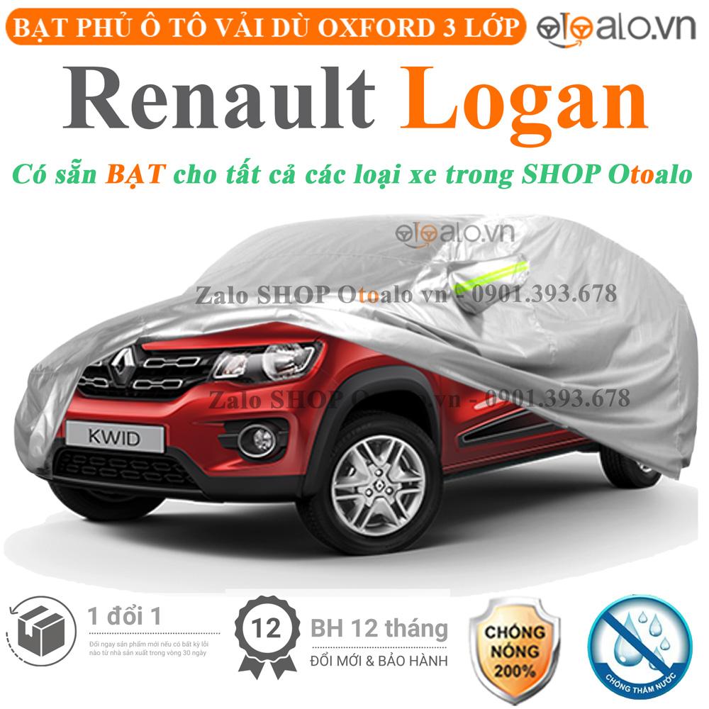 Bạt che phủ xe ô tô Renault Logan vải dù 3 lớp CAO CẤP BPXOT - OTOALO