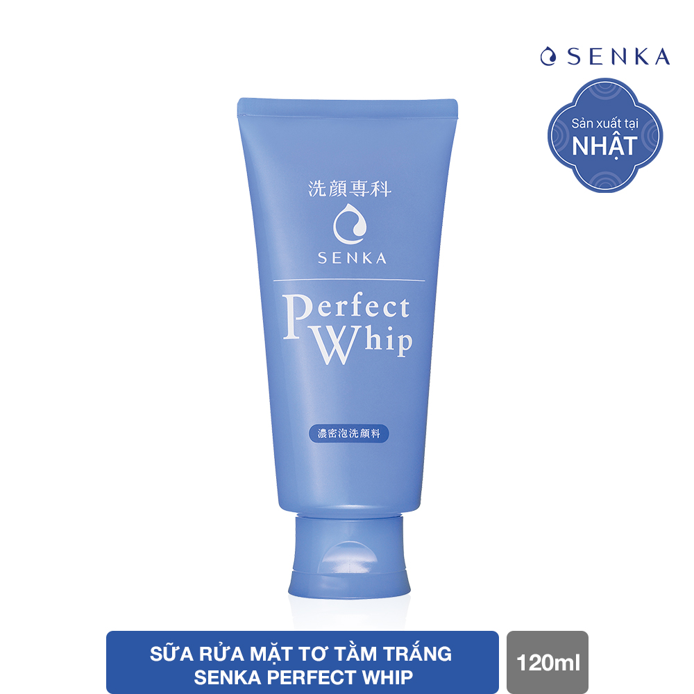 Sữa rửa mặt tơ tằm trắng Senka Perfect Whip 120g 14839 tặng  Mặt nạ dưỡng da The Faceshop Real Nature (1 miếng)