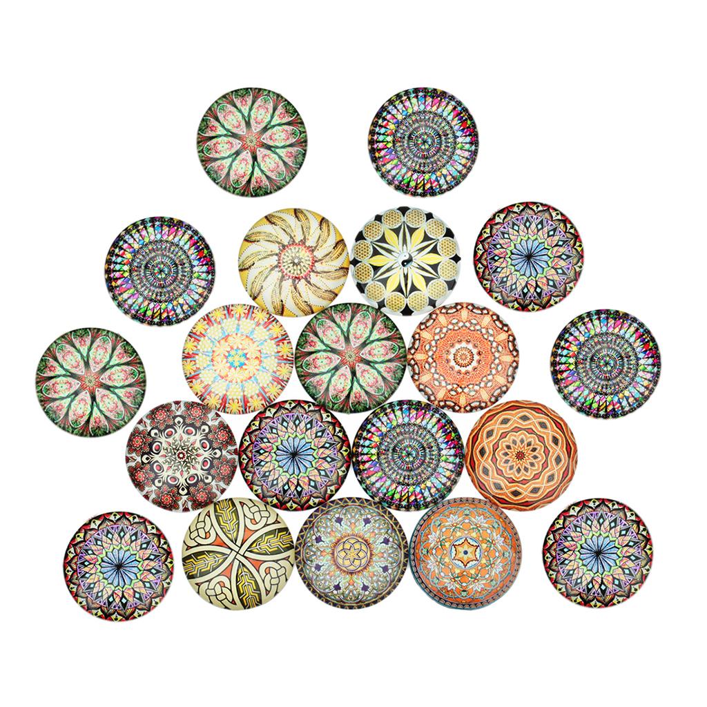 20 Miếng Kính Flatback Thêu Sò Dome Cabochons Cho Nghề Thủ Công Phụ Kiện