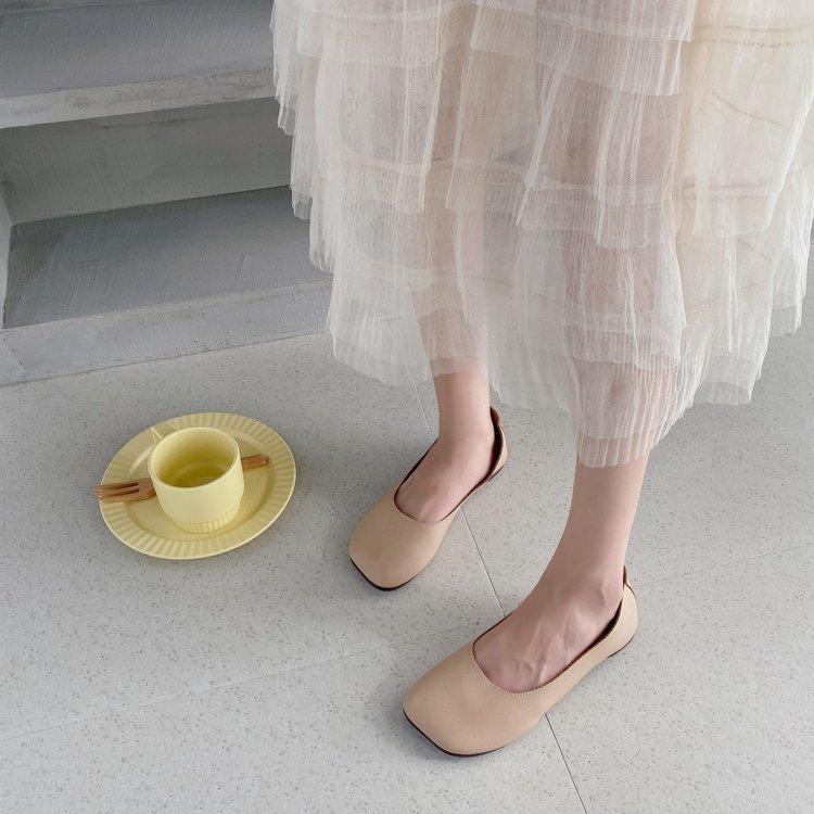 Giày búp bê đế mềm mũi vuông thời trang sành điệu thanh lịch cho nữ