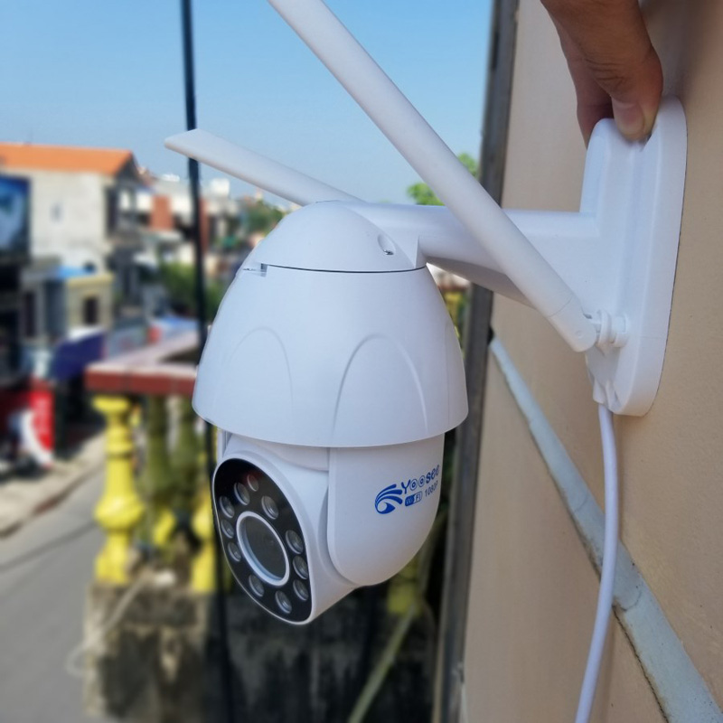 Camera IP Ngoài trời Yoosee PTZ 2 Râu FullHD 1080P 6 LED trợ sáng, 4 LED hồng ngoại, đàm thoại 2 chiều, hỗ trợ xoay 360 Hàng Nhập Khẩu
