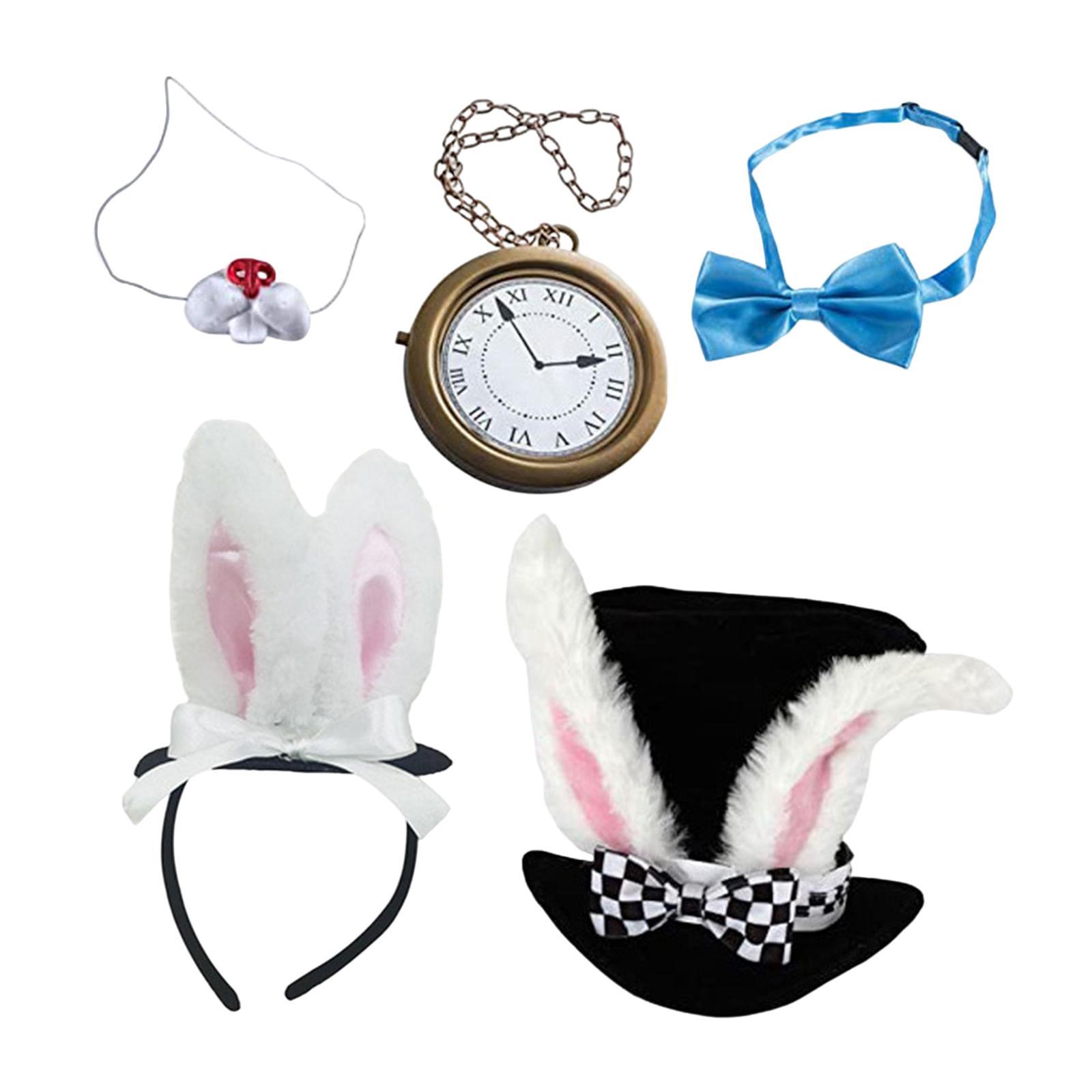 White Rabbit Costume Pocket Watch Bunny Costume for Men Halloween