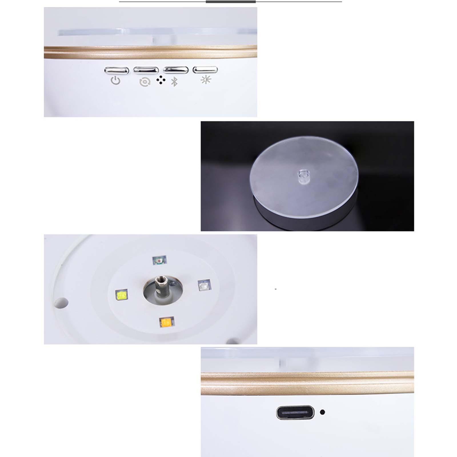 Rotating Display Stand with Colorful LED Lights Clockwise Electric Turntable Display Stand