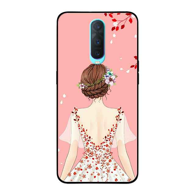 Ốp Lưng in cho Oppo R17 Pro Mẫu Cô Gái Váy Hồng Nền Hồng - Hàng Chính Hãng