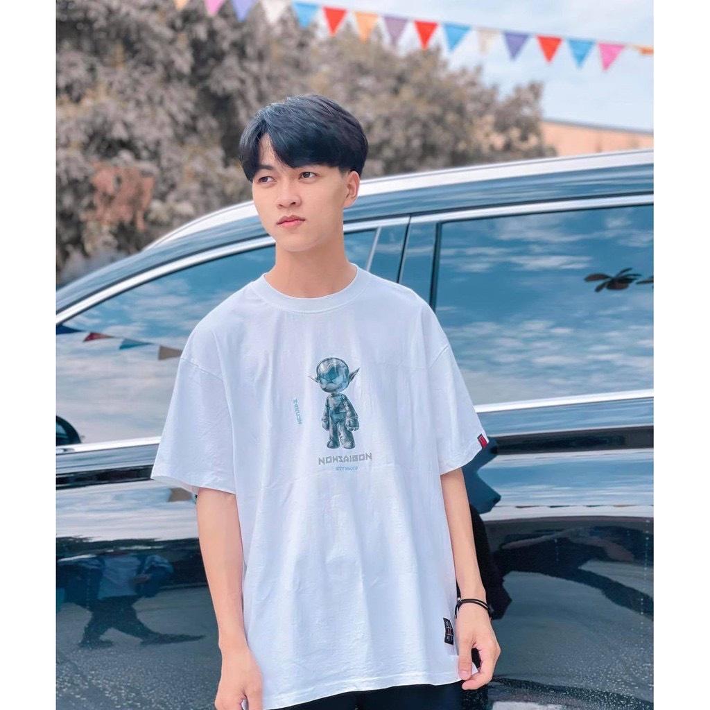 Áo thun unisex tay lỡ Now sài gòn SILVER ROBOT TEE || Hany shop