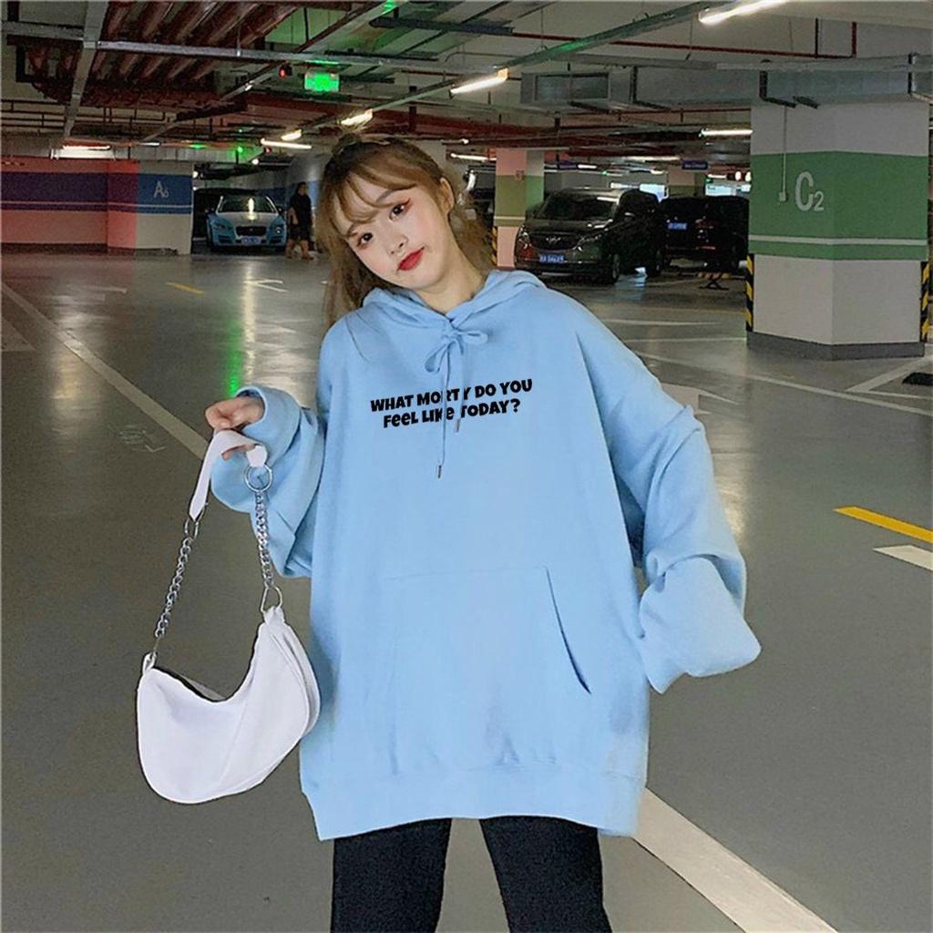 Áo Khoác Nỉ Hoodie Unisex Cao Cấp Phong Cách Hàn Quốc In Feel Like Today Chất Nỉ Trần Bông Dày Dặn HDI02