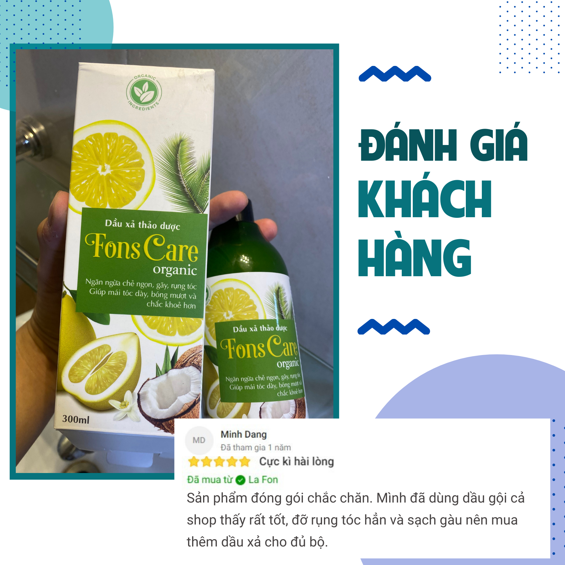 Dầu Xả Hỗ Trợ Điều Trị Rụng Tóc Tinh Dầu Bưởi Và Thảo Dược Thiên Nhiên Fons Care 300ml