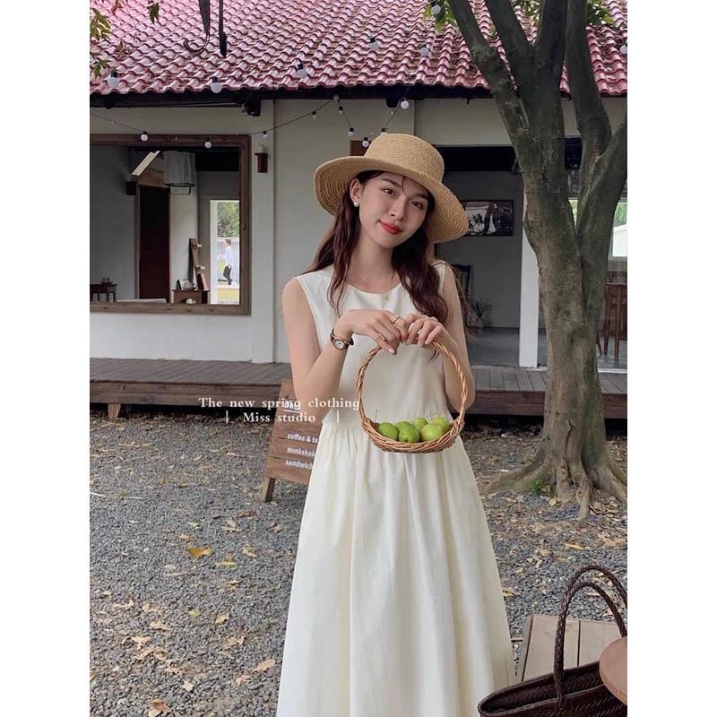 Set váy babydoll kèm khăn - Váy sát nách đi biển siêu xinh 2022