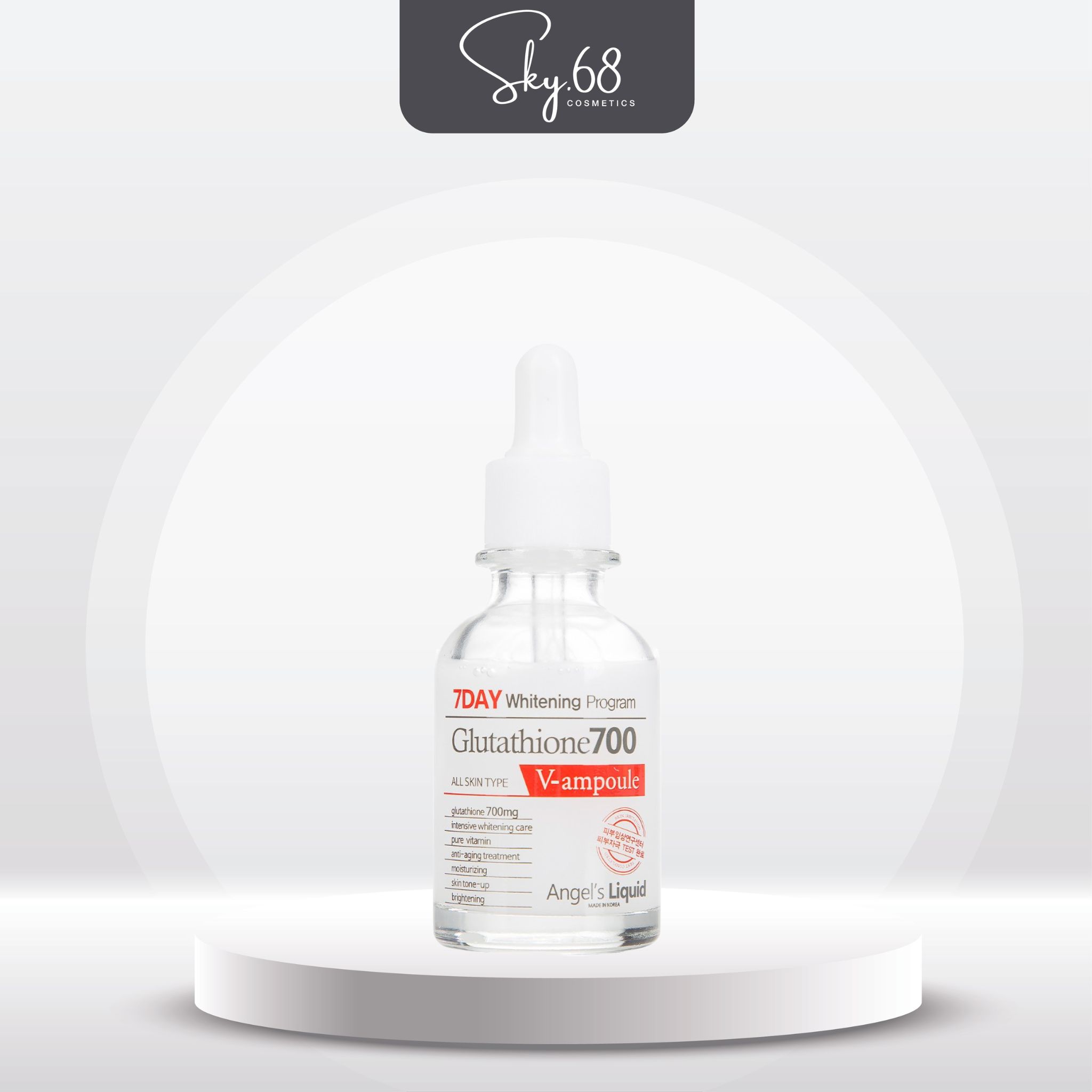 Serum dưỡng trắng và cấp ẩm Angel's Liquid 7Day Whitening Program Glutathione 700 V-Ample 30ml