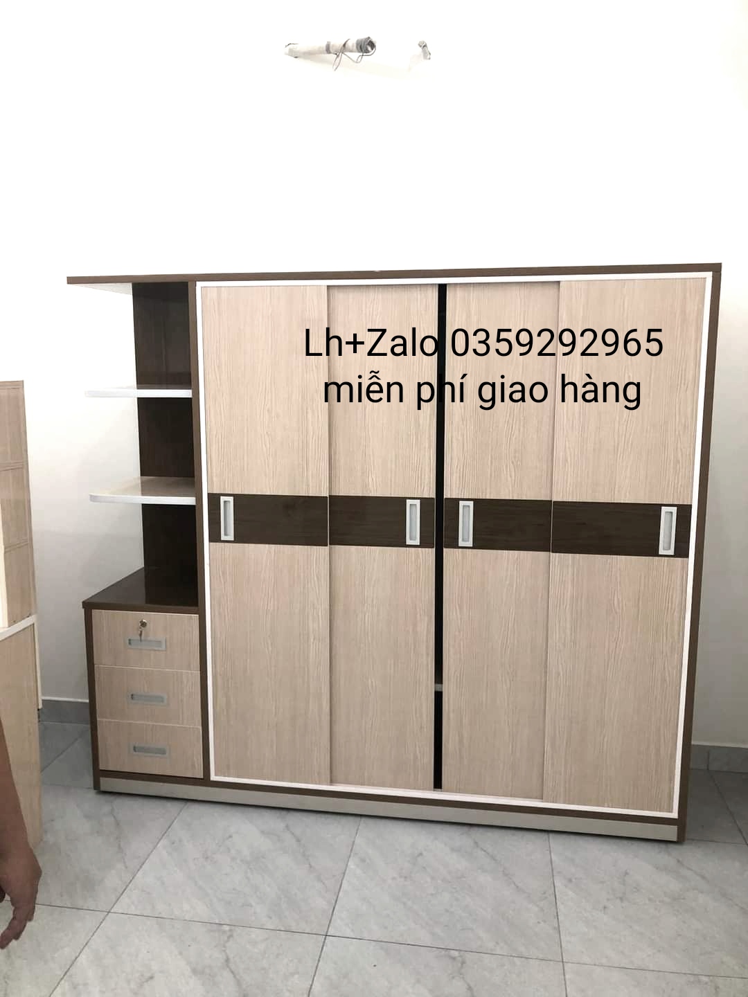 Tủ nhựa đài Loan 4 cánh 1 kệ cửa lùa 