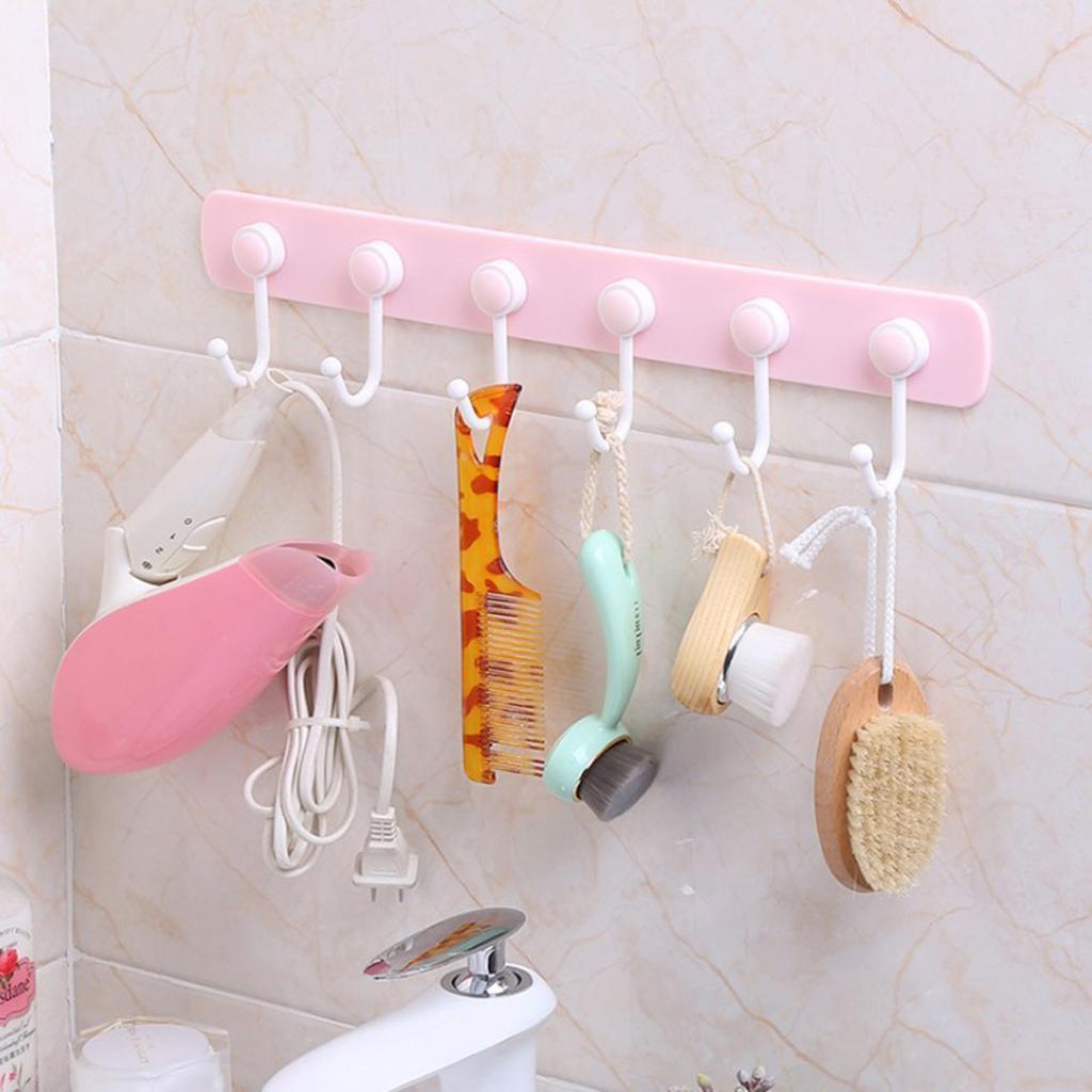 2pcs Self Adhesive Hook Rack Rail Coat Hat Wall Mounted Closet Hanger