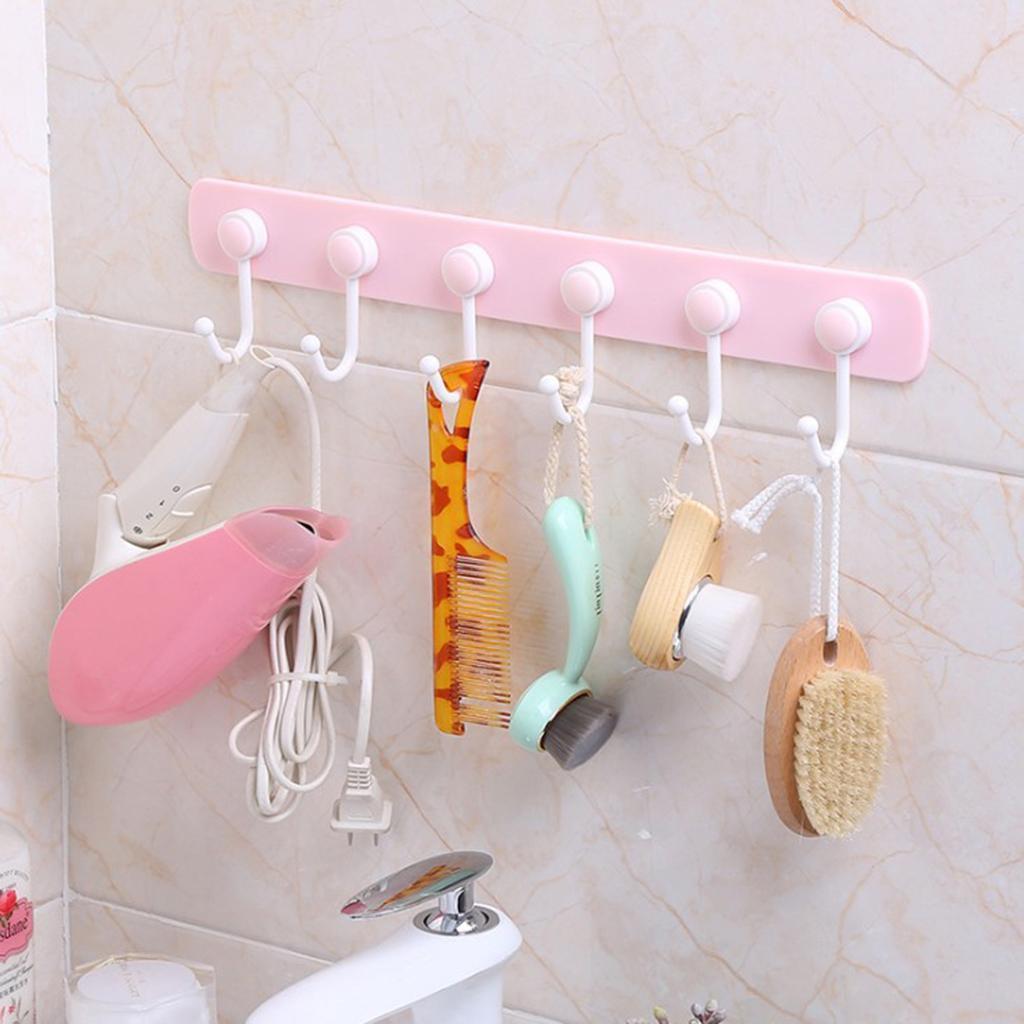 2pcs Self Adhesive Hook Rack Rail Coat Hat Wall Mounted Closet Hanger