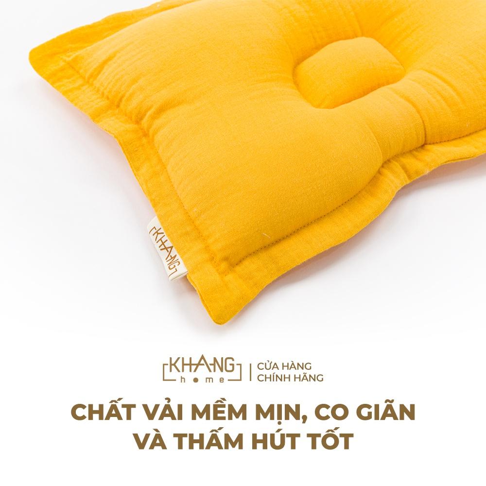 Gối Nằm Vải Xô Khang Home Định Hình Đầu Cho Bé Sơ Sinh 25x35cm