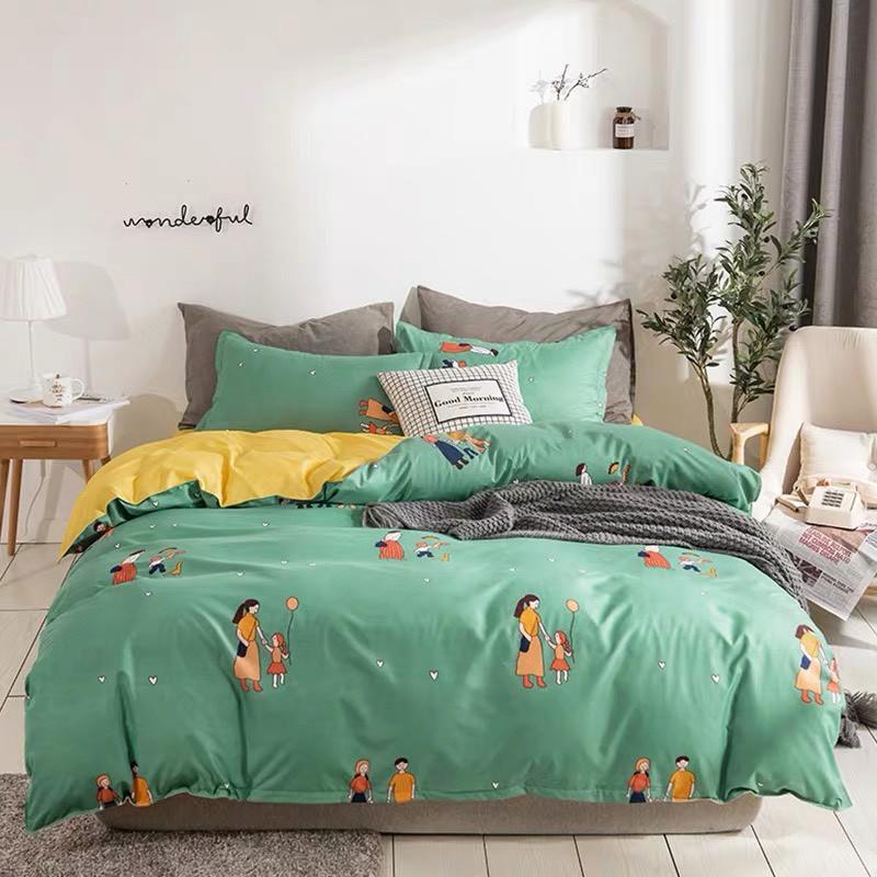 Chăn Ga Gối Đệm -Sét Chăn Ga Gối Đời Sống Xanh PolyCotton Punpu3051