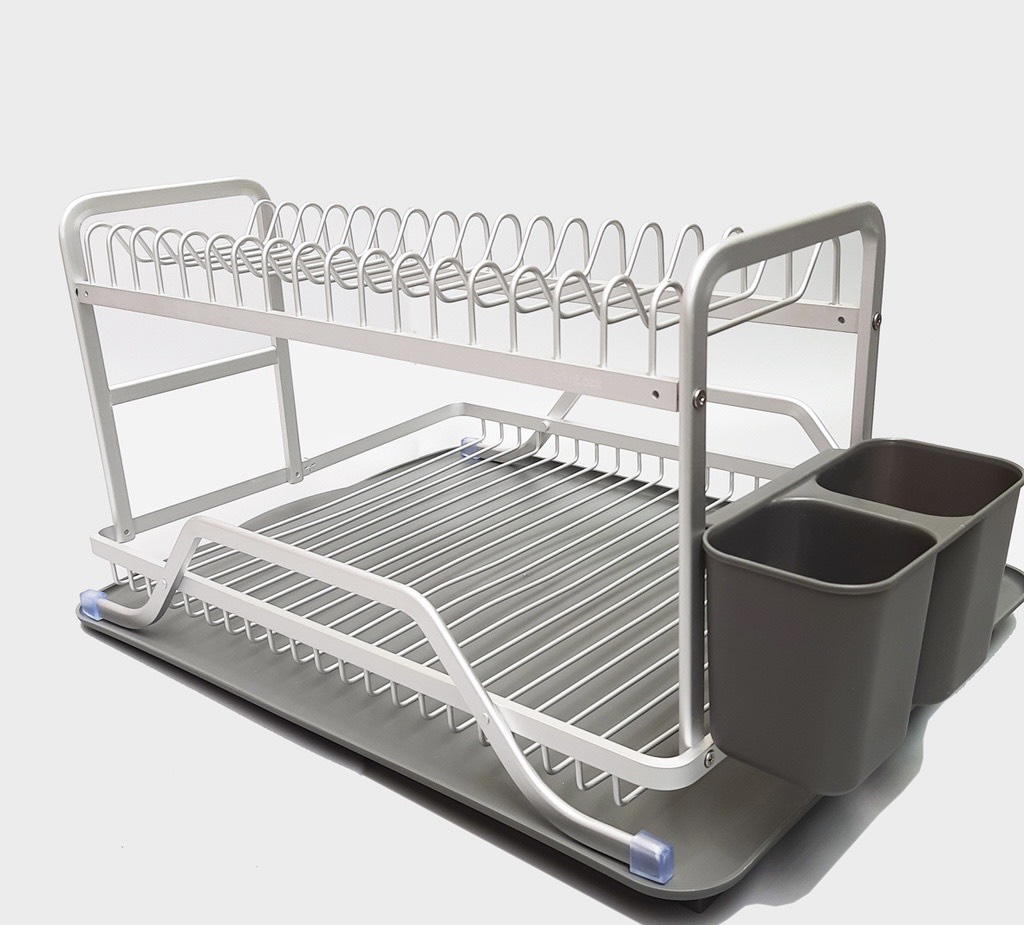 Kệ Chén Dĩa 2 Tầng Bằng Nhôm LDR208GRY Màu Xám