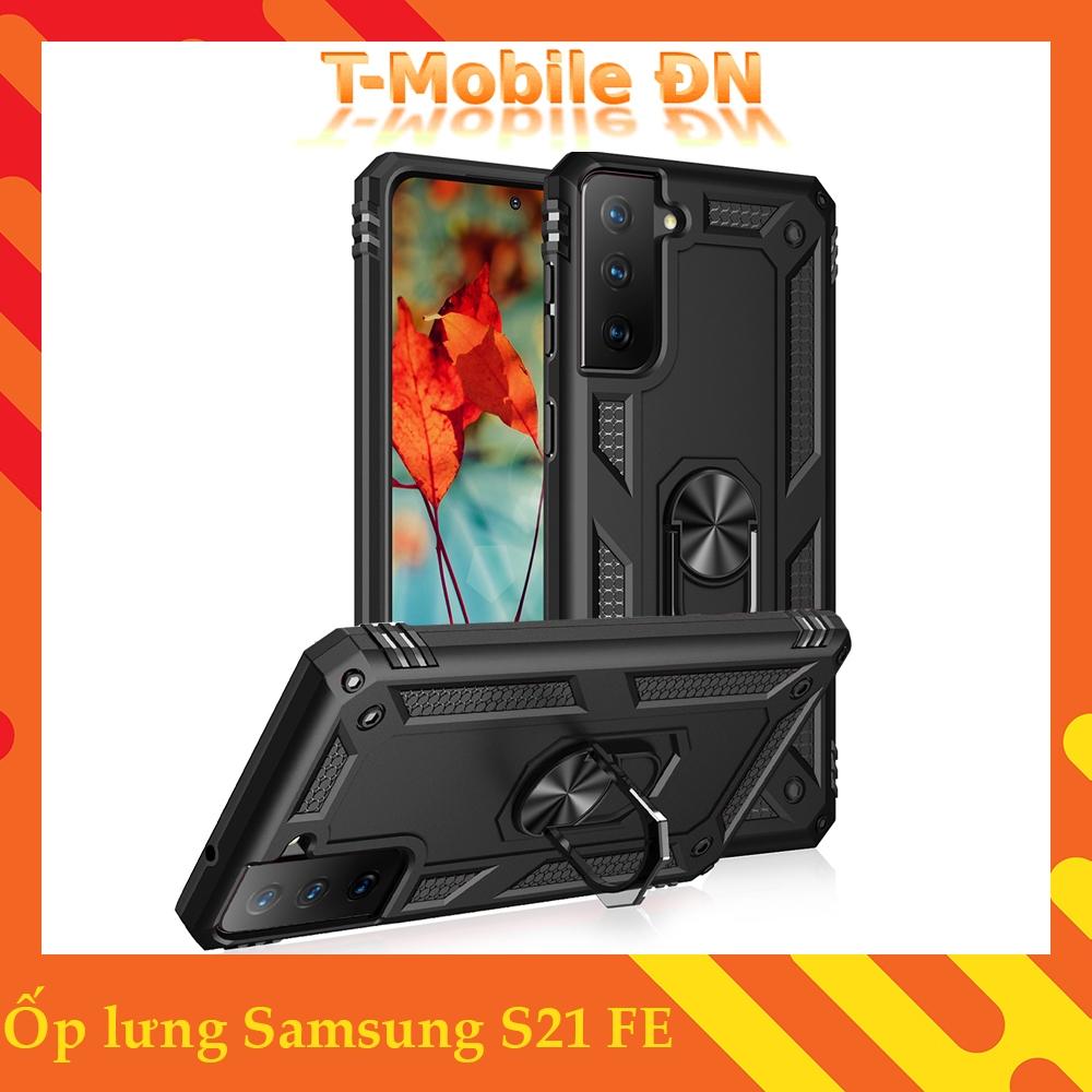 Ốp lưng cho Samsung S21 FE chống sốc 2 lớp kèm nhẫn iring làm giá đỡ cho Samsung S21 FE 5G