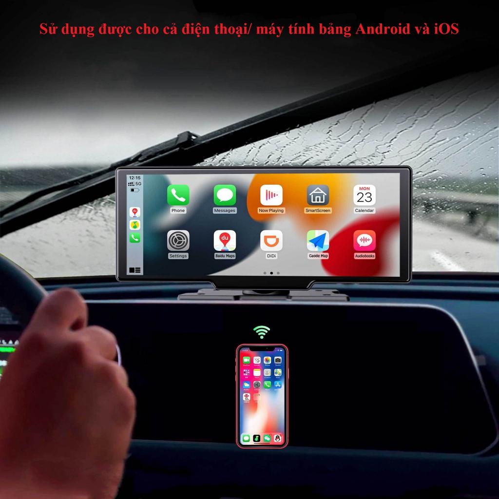 Màn Hình Ô Tô Android 4K hỗ trợ Carplay Tiếng Việt chỉ đường tích hợp Camera hành trình trước sau 1080p  ️ FREESHIP ️