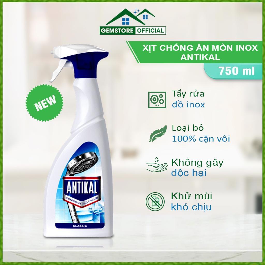 Chai Xịt Vệ Sinh Chống Ăn Mòn Inox Antikal, Dung Dịch Vệ Sinh Bếp, Các Thiết Bị Inox, Dung Tích 750ml, Nhập Đức